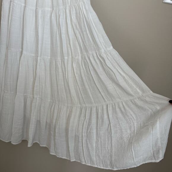 Princess Polly Mya White Maxi Skirt Womens Size 6 Cottage Boho Festival Stretchy - Picture 10 of 11